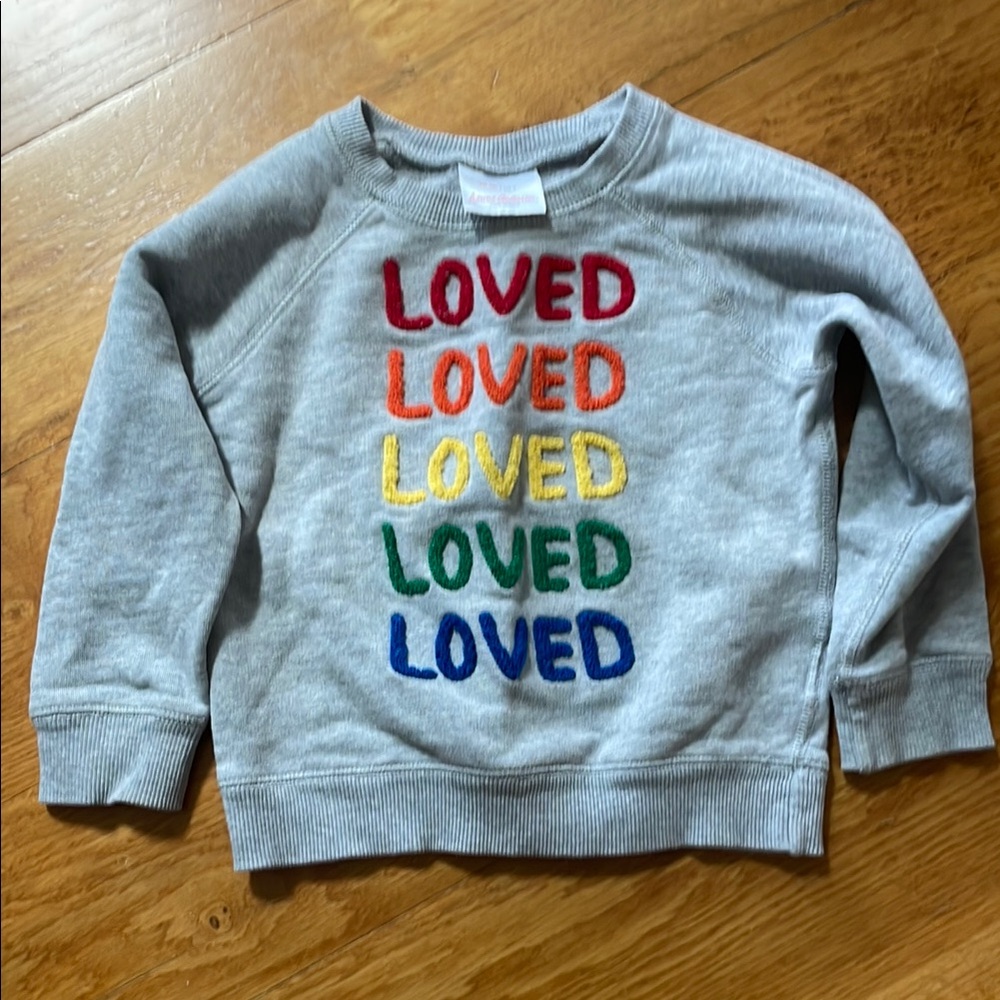 Hanna Andersson Gray and Red Rainbow Sweatshirt